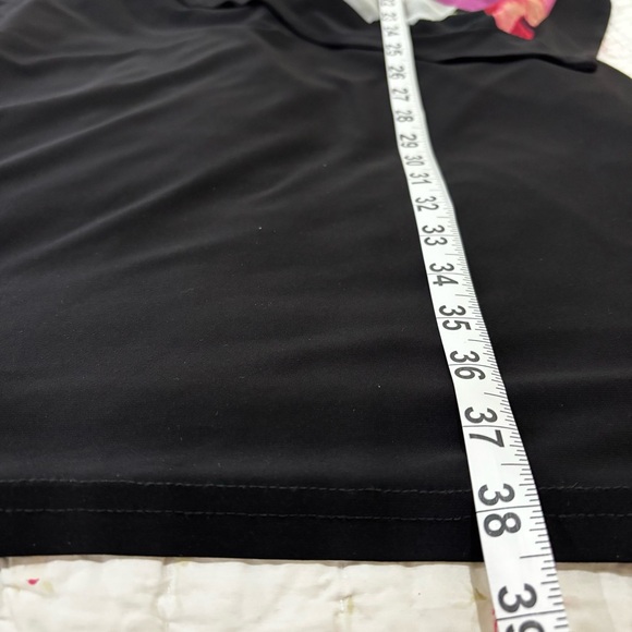 Joseph Ribkoff Black/Multi Floral Chiffon Overlay Slit Sleeve Sheath Dress Sz 8 - Picture 8 of 8